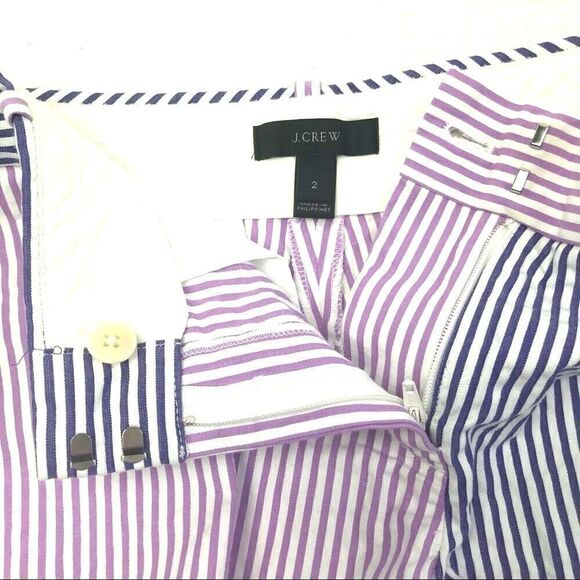 J. Crew Navy and Purple Contrast Pinstripe Shorts - Picture 4 of 9